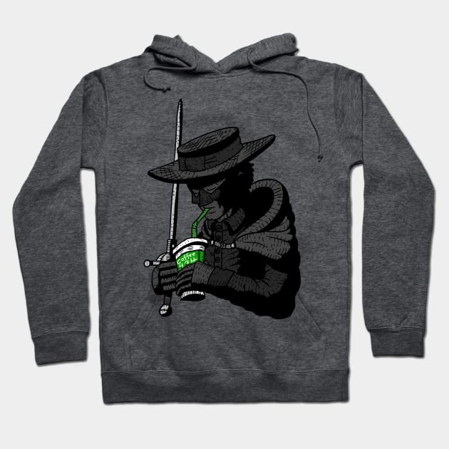zorro, masked hero. justice and coffee for all. Hoodie by JJadx